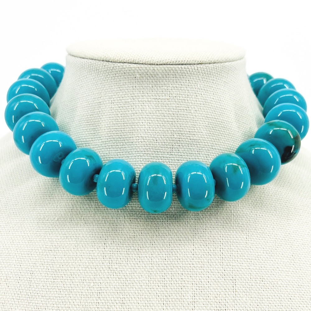 Baublebar Joan Necklace Womens Turquoise Chunky Resin Semi Precious Choker